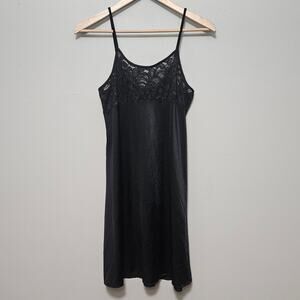 Black Lace Slip Dress Women’s Small Spaghetti Strap Nightie Sexy Romantic Goth